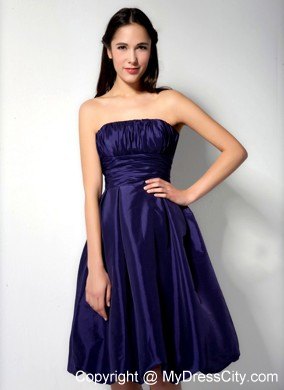 Ruched A-line Strapless Knee-length Bridesmaids Dresses