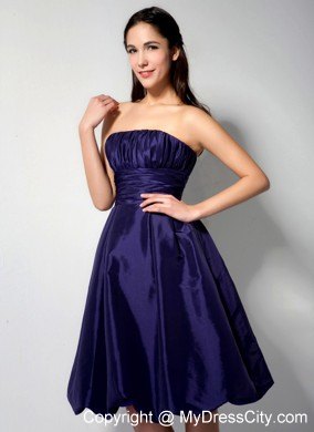 Ruched A-line Strapless Knee-length Bridesmaids Dresses