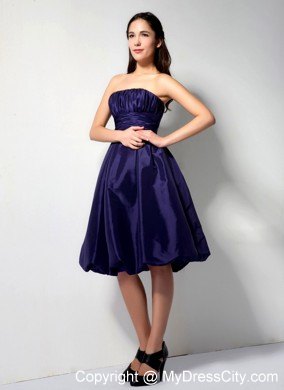 Ruched A-line Strapless Knee-length Bridesmaids Dresses