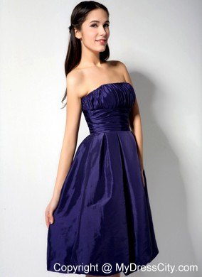 Ruched A-line Strapless Knee-length Bridesmaids Dresses