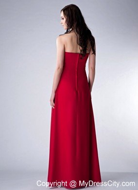 Sheath Strapless Ruching Bridesmaids Dresses with Beading