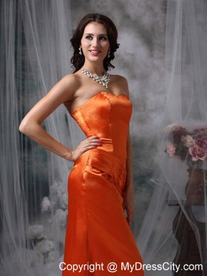 Elegant Strapless Bodice Ruching Bridesmaid Dress For Ladies