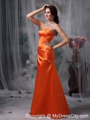 Elegant Strapless Bodice Ruching Bridesmaid Dress For Ladies