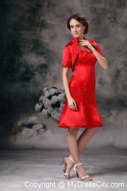 Sweetheart Knee-length Junior Bridesmaid Dress with Appliques Decorate Jacket