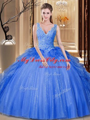 High Quality Sleeveless Sequins and Pick Ups Backless Sweet 16 Quinceanera Dress