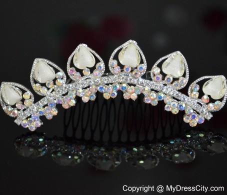 Custom Made Tiara With Beaded and Rhinestones Decorate