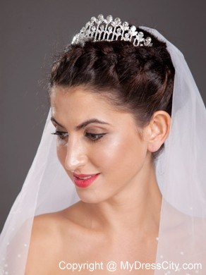 Perfect Arched Alloy Tiara With Beading Embellishes