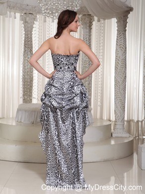 2013 Uniques Leopard High-low Strapless Princess Prom Dress