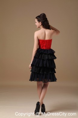 Black and Red A-line Sweetheart Short Prom Dress