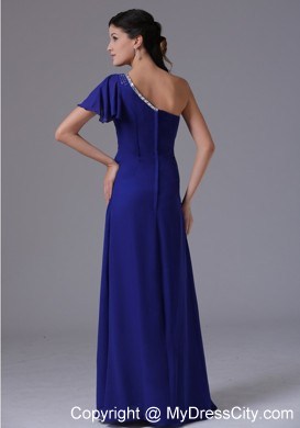 Royal Blue One Shoulder Prom Dress Floor-length