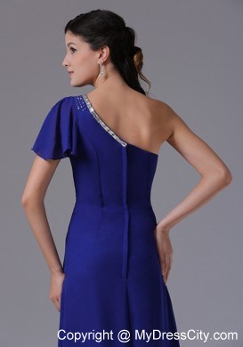 Royal Blue One Shoulder Prom Dress Floor-length