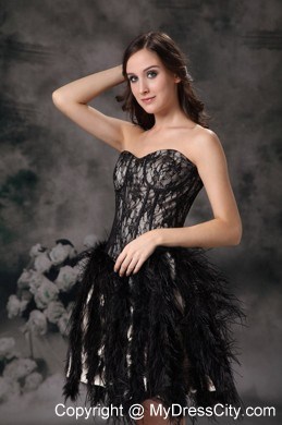 Cute Mini-length Black Ball Gown Prom Dress in Special Fabric