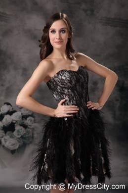 Cute Mini-length Black Ball Gown Prom Dress in Special Fabric