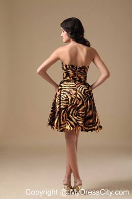 Multi-color A-line Sweetheart Mini-length Leopard Prom Dress