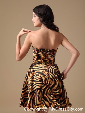 Multi-color A-line Sweetheart Mini-length Leopard Prom Dress