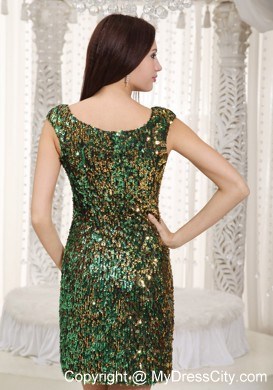 Sequin Square Neck Cap Sleeves Mini-length Prom Dress for 2014