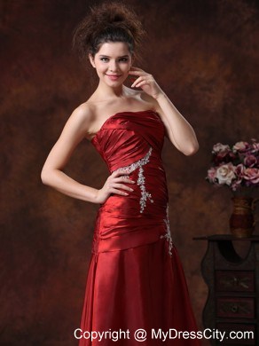 Beading Appliques Strapless Taffeta Back Out Prom Dress