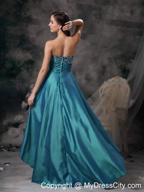 Sweetheart High-low Taffeta Appliques Prom Homecoming Dress