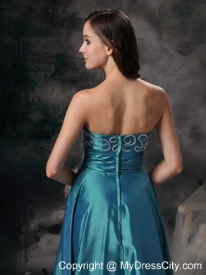 Sweetheart High-low Taffeta Appliques Prom Homecoming Dress