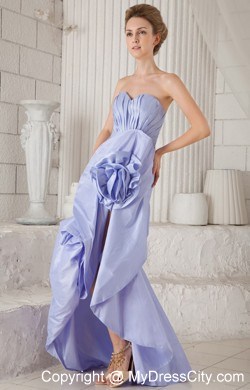 Mermaid Sweetheart Asymmetrical Ruches Slit Lilac Prom Dress