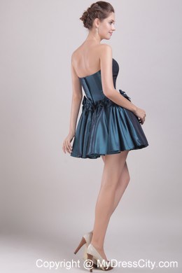 Bowknots Strapless Mini-length Taffeta Cool Back Dress for Prom