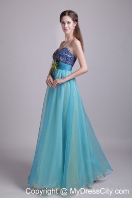 Organza Sweetheart Handle-made Flower sequin Prom Dress for Ladies