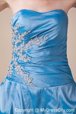 Beading Appliques Strapless Pick-ups Cool Back Prom Gown