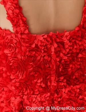 Special Embossed Fabric Back Out Prom Dress Has V Neck