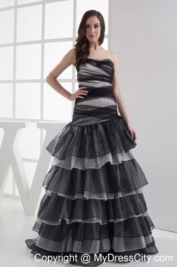 Bandaged Sweetheart Prom Dress Has Layers Ruffles and Beading