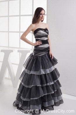 Bandaged Sweetheart Prom Dress Has Layers Ruffles and Beading