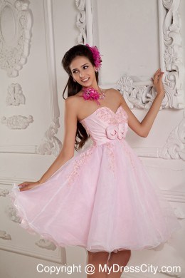 Hand Made Flowers Sweetheart Beaded Layers Prom Dress