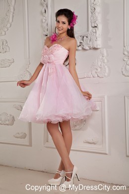 Hand Made Flowers Sweetheart Beaded Layers Prom Dress