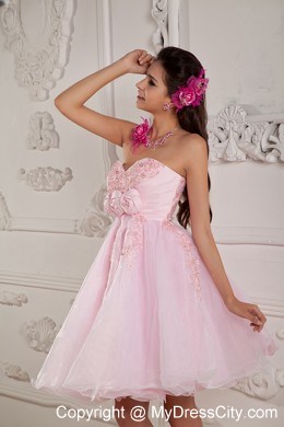 Hand Made Flowers Sweetheart Beaded Layers Prom Dress