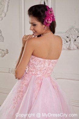 Hand Made Flowers Sweetheart Beaded Layers Prom Dress