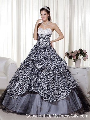 Luxurious Sweetheart Zebra 16 Birthday Dress in Party