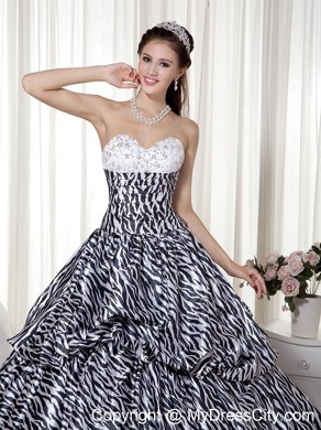 Luxurious Sweetheart Zebra 16 Birthday Dress in Party