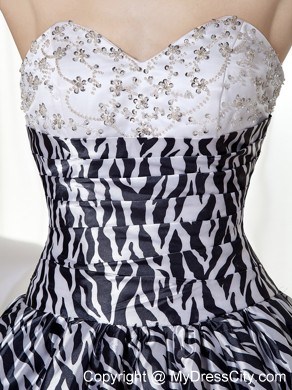 Luxurious Sweetheart Zebra 16 Birthday Dress in Party