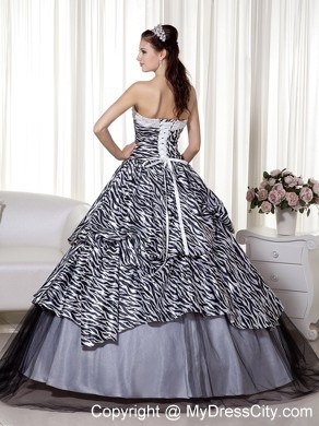 Luxurious Sweetheart Zebra 16 Birthday Dress in Party