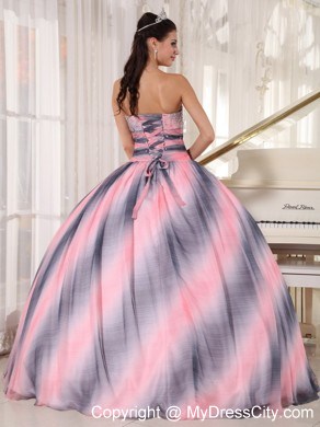 2013 Ombre Color Ball Gown Sweetheart Beaded Quinceanera Dress