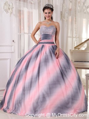 2013 Ombre Color Ball Gown Sweetheart Beaded Quinceanera Dress