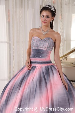 2013 Ombre Color Ball Gown Sweetheart Beaded Quinceanera Dress