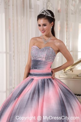 2013 Ombre Color Ball Gown Sweetheart Beaded Quinceanera Dress