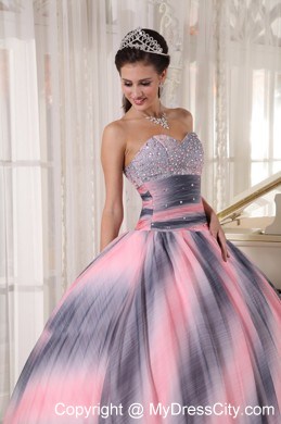 2013 Ombre Color Ball Gown Sweetheart Beaded Quinceanera Dress