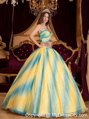 Ombre Color Ball Gown Sweetheart Quinceanera Dress in Party