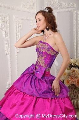 Multi-color Taffeta Ruffled layers Appliques 2013 Quinceanera Dress