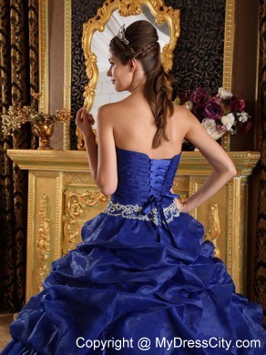 Royal Blue Organza Pick-ups Dress For Sweet 16 on Sale 2013