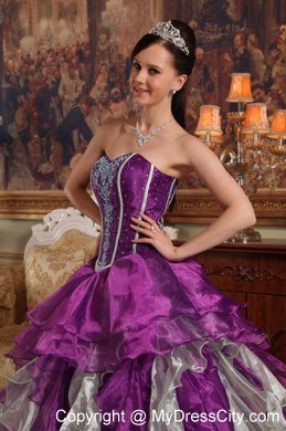 Eggplant Purple Taffeta Sweetheart 2013 Sweet 15 Dress in party