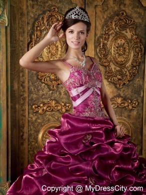 Pick-ups and Appliques appliques Spaghetti straps Quinceanera Dress