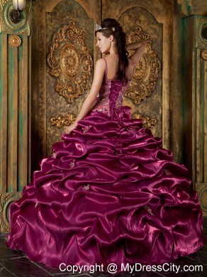 Pick-ups and Appliques appliques Spaghetti straps Quinceanera Dress