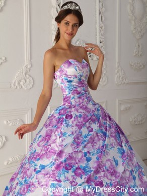 2013 Printing Strapless Organza Corset 2013 Quinceanera Dress